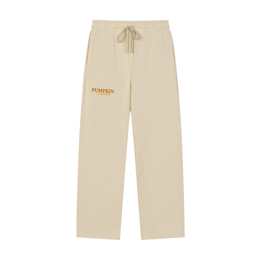 Pumpkin Season: Branded Words Solid Color Straight-Leg Sweatpants